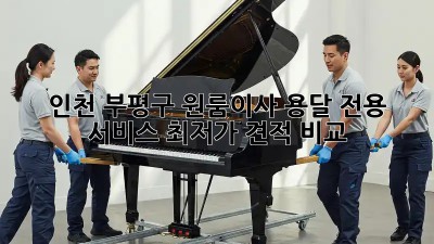 인천 부평구 원룸이사? 용달 전용 서비스 최저가 견적 비교! 📦🚚