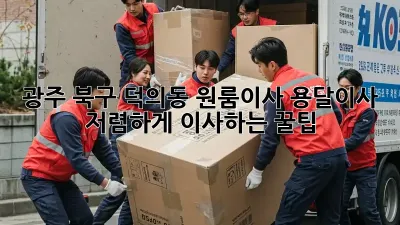 광주 북구 덕의동 원룸이사 용달이사, 저렴하게 이사하는 꿀팁!