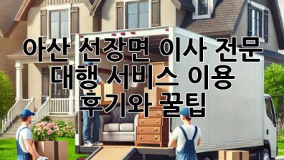 아산 선장면 이사, 전문 대행 서비스 이용 후기와 꿀팁!